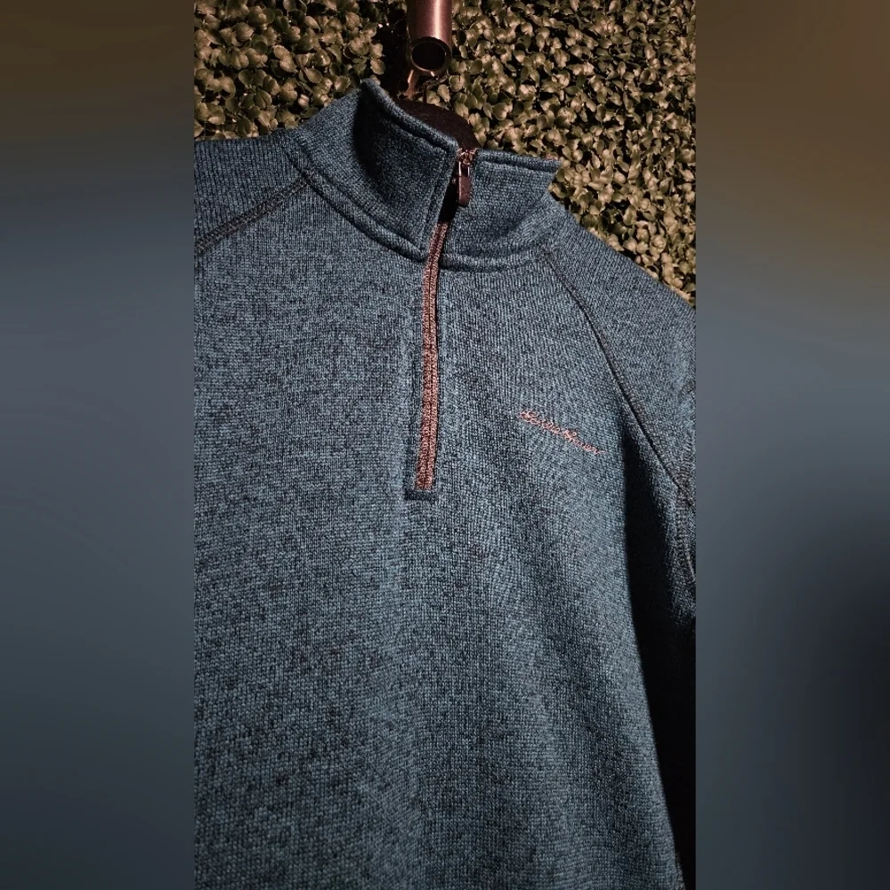 Eddie Bauer Teal Full-Zip Sweater